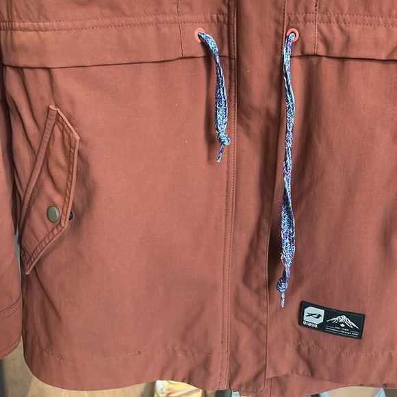 Orage Burnt Orange Rust Lightweight Utility Jacket with Hood Size S - Picture 5 of 16